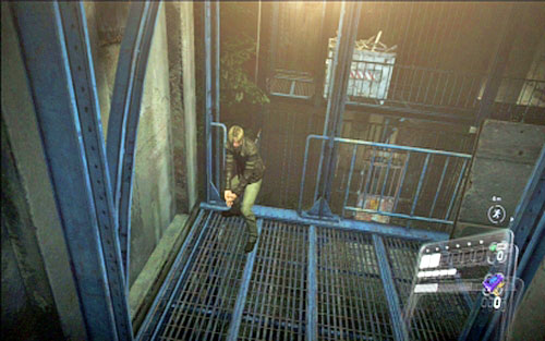 After encounter with first shouting zombie (the one with a gland on its throat), you'll reach the place where you have to throw Helena behind the metal grate and wait until she opens the passage from the other side - Chapter I - Emblems - Leon - Resident Evil 6 - Game Guide and Walkthrough
