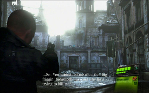 Go to its other end, reaching the abandoned square - Chapter I - Emblems - Jake - Resident Evil 6 - Game Guide and Walkthrough