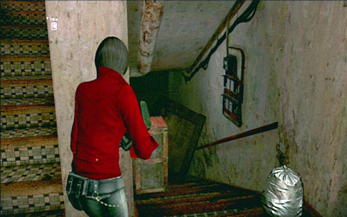 After jumping down from the train roof, go to the staircase and look at the stairs leading down - Chapter III - Emblems - Ada Wong - Resident Evil 6 - Game Guide and Walkthrough