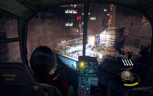 The second artifact has to be shot during the fight with the large helicopter - Chapter V - Emblems - Ada Wong - Resident Evil 6 - Game Guide and Walkthrough