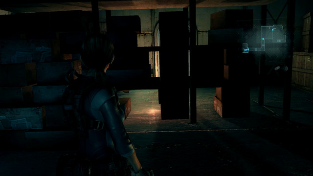 Short corridor leads you to the room, where youll shortly see some weird shadow - Into the Depths - part I - Episode 1 - Resident Evil: Revelations - Game Guide and Walkthrough
