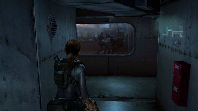 When you get through the only open door, go downstairs - Into the Depths - part III - Episode 1 - Resident Evil: Revelations - Game Guide and Walkthrough