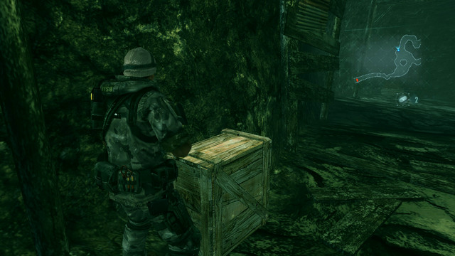 When the area is clear, pick up ammo hidden in the nearby crate and then go forward choosing a path on right - Double Mystery - part I - Episode 2 - Resident Evil: Revelations - Game Guide and Walkthrough