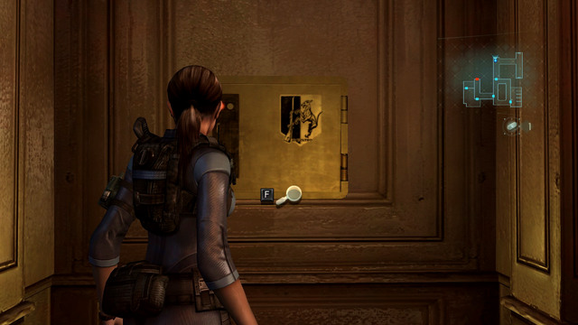 You will see a long corridor with a painting on the wall - Double Mystery - part II - Episode 2 - Resident Evil: Revelations - Game Guide and Walkthrough