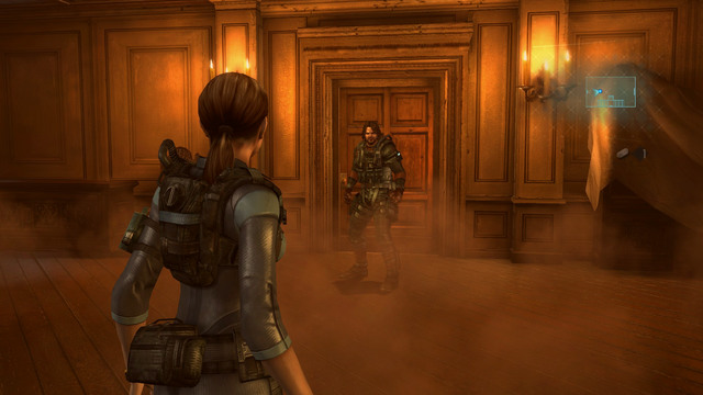 You partner emerges from left and you have to follow him - Double Mystery - part II - Episode 2 - Resident Evil: Revelations - Game Guide and Walkthrough