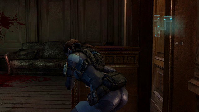 When you finish, run quickly to the other end of room, lure out the beast and push the furniture two more times - Double Mystery - part II - Episode 2 - Resident Evil: Revelations - Game Guide and Walkthrough