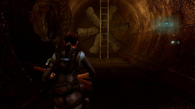 When you replenish supplies, jump to the very bottom and use a ladder on the other side - A Nightmare Revisited - Episode 4 - Resident Evil: Revelations - Game Guide and Walkthrough