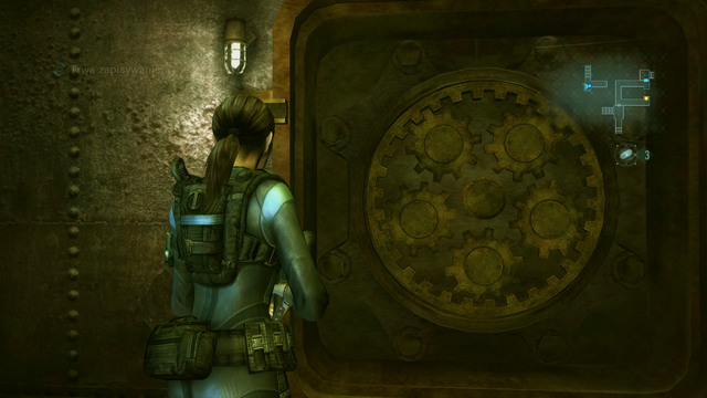 You will also be passing a closed gate, which can be opened by the cog youve found - Secrets Uncovered - part II - Episode 5 - Resident Evil: Revelations - Game Guide and Walkthrough