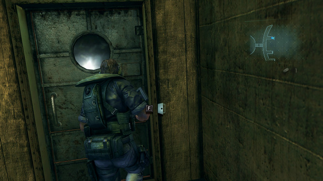 After landing, approach the door on left and find an entrance to elevator - Cat and Mouse - part I - Episode 6 - Resident Evil: Revelations - Game Guide and Walkthrough
