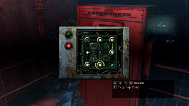 Circle from the right bottom corner move to the right upper corner and put a rim from the middle on its former place - Cat and Mouse - part II - Episode 6 - Resident Evil: Revelations - Game Guide and Walkthrough