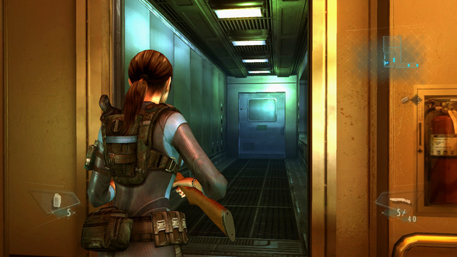 When you pick up everything, enter the cleaning room - All on the Line - part III - Episode 8 - Resident Evil: Revelations - Game Guide and Walkthrough