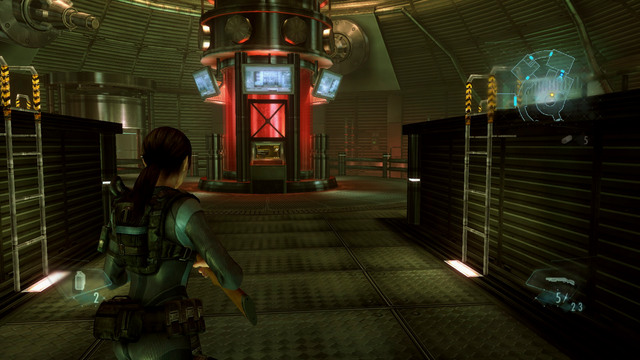 Then go forward until you get to a room with a big container of virus - No Exit - part II - Episode 9 - Resident Evil: Revelations - Game Guide and Walkthrough