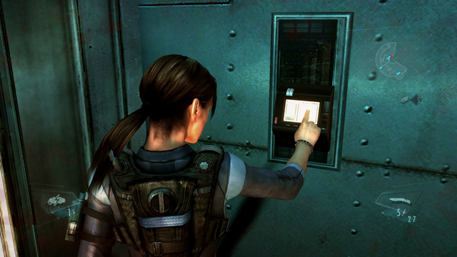 When the last one dies, use a fingerprints scanner to get through another door - No Exit - part II - Episode 9 - Resident Evil: Revelations - Game Guide and Walkthrough