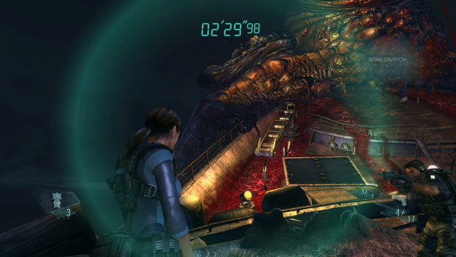 Fire them at beasts tentacles and finish the encounter before the time runs out - Revelations - part I - Episode 11 - Resident Evil: Revelations - Game Guide and Walkthrough