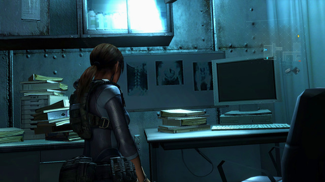 Its placed on the table next to the computer - Episodes 1-5 - Handprints - Resident Evil: Revelations - Game Guide and Walkthrough