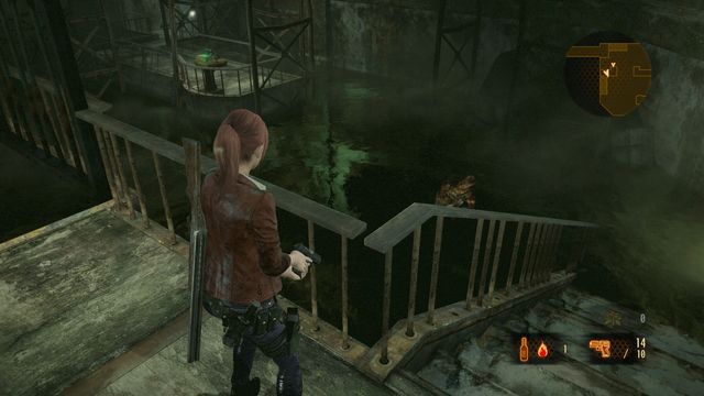 Downstairs, you have to pull the lever that will unlock the passage to another part of the sewers. - Get through the sewers - Judgement - Claire - Resident Evil: Revelations 2 - Game Guide and Walkthrough