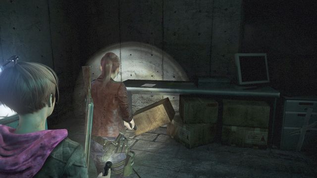 In the last room that you visit (the monitoring room), on one of the tables, to the right of the entrance - Judgement - Claire - Documents - Resident Evil: Revelations 2 - Game Guide and Walkthrough