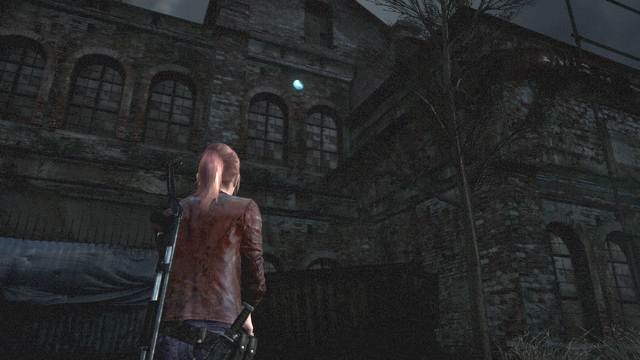 After entering the Factory territory, turn left and look up at the building in front of you - you will notice the emblem between two windows, on the right - Judgement - Claire - Tower emblems - Resident Evil: Revelations 2 - Game Guide and Walkthrough