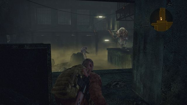 Despite the floating gas, you should try to quietly eliminate at least one enemy. - Follow Alex - Metamorphosis - Barry - Resident Evil: Revelations 2 - Game Guide and Walkthrough