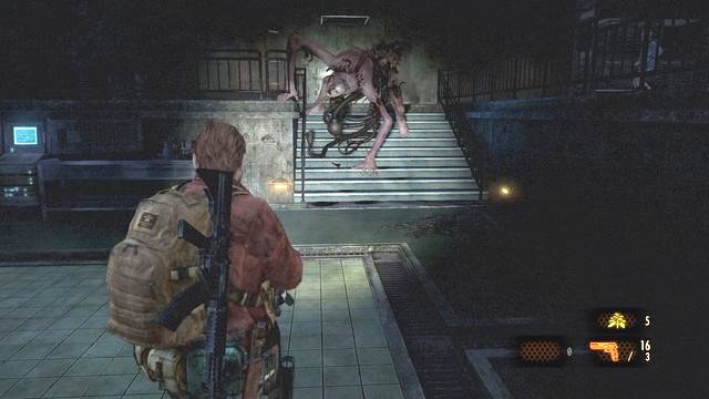 Alex will be most eager to attack with her long arms. - Defeat Alex - Metamorphosis - Barry - Resident Evil: Revelations 2 - Game Guide and Walkthrough