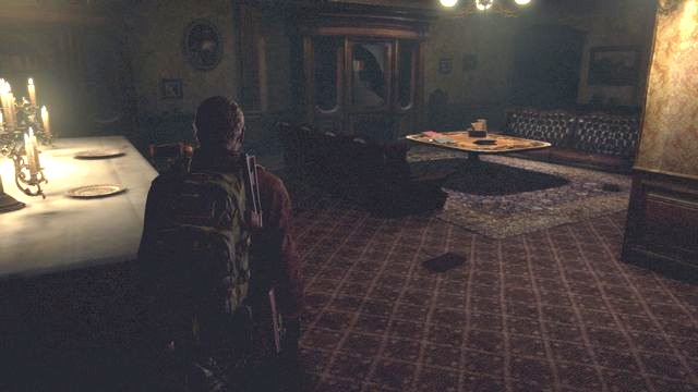 In the mansion, turn right before the painting, to the dining room - note can be found on the table - Metamorphosis - Barry - Documents - Resident Evil: Revelations 2 - Game Guide and Walkthrough