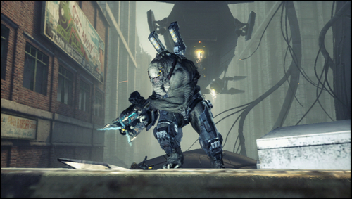 After the short talk the Chimeras' group led by the Ravager carrying the Atomizer will land between the buildings [1] - Chapter 7 - p. 1 - Walkthrough - Resistance 3 - Game Guide and Walkthrough