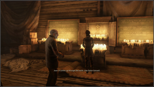 At the meeting with the locals [1] they'll ask you to save their pastor who will help you to continue your journey - Chapter 11 - p. 1 - Walkthrough - Resistance 3 - Game Guide and Walkthrough