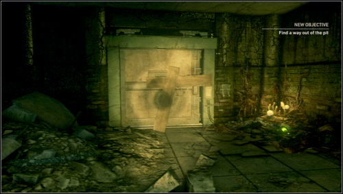 You're in the sewers in a small room with door blocked by the planks [1] - Chapter 16 - p. 1 - Walkthrough - Resistance 3 - Game Guide and Walkthrough