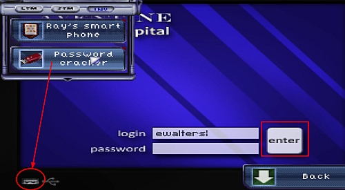 Open INV and drag the Password cracker on the USB port in the computer (circle) to learn the password to Emma's account - 7:30-Ray - Walkthrough - Resonance - Game Guide and Walkthrough