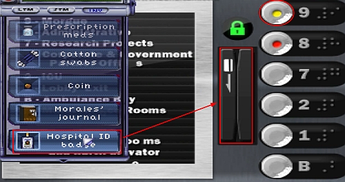Use the Hospital ID badge on the Card reader and select the 9th floor (Morgue) - Hospital- Anna and Ray - Walkthrough - Resonance - Game Guide and Walkthrough
