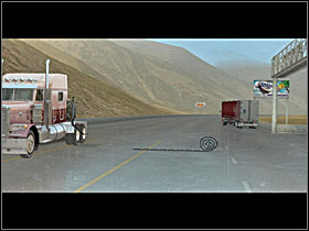 On that crossing you'll see Dakota's truck passing you and then this dude will quickly unroll a stopstick - Storyline solution - Part 1 - RignRoll - Game Guide and Walkthrough