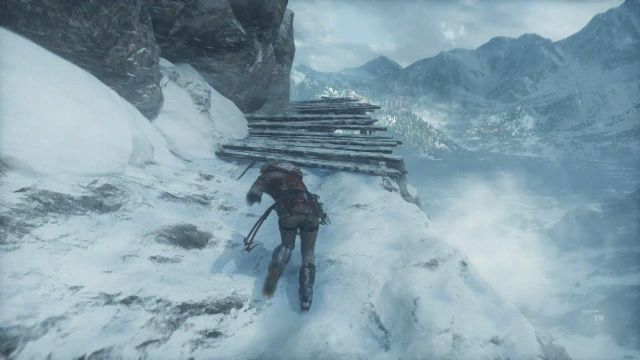 Once the avalanche will start, run straight ahead, using the A button to jump from one wooden platform to another platform - Siberia - Climb on the mountain top - Walkthrough - Rise of the Tomb Raider - Game Guide and Walkthrough