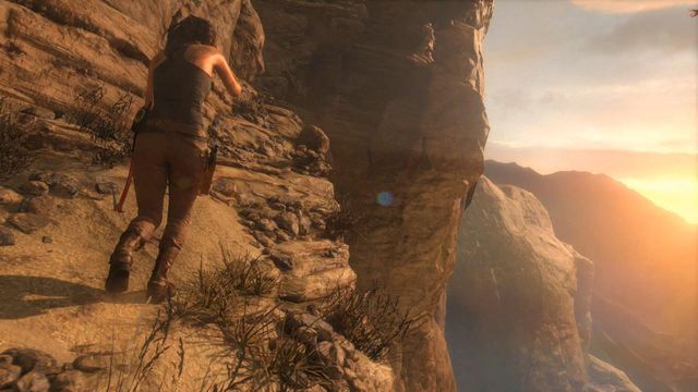 After the cutscene showing a chopper chasing Laras and her guides jeep, the heroin will fall down and land on a rock ledge - Syria - Find the ruins among the cliffs - Walkthrough - Rise of the Tomb Raider - Game Guide and Walkthrough
