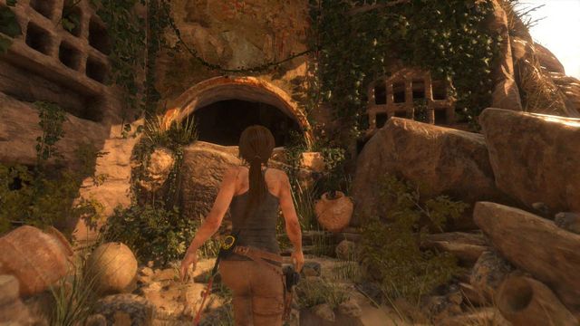 You will see a passage leading to one of the temples tunnels - Syria - Find the ruins among the cliffs - Walkthrough - Rise of the Tomb Raider - Game Guide and Walkthrough