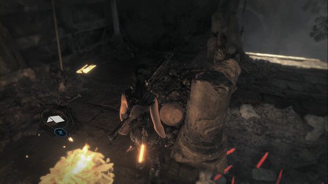 On the ground next to the campfire, in the Syrian Tomb Base Camp - Relics and documents - Syria - Rise of the Tomb Raider - Game Guide and Walkthrough