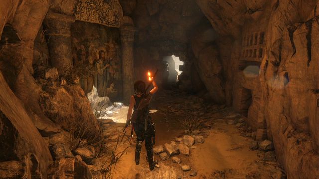 In the corridor, right next to the Syrian Cliffs camp (go left from the campfire) - Murals and chests - Syria - Rise of the Tomb Raider - Game Guide and Walkthrough