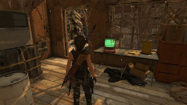 Right after you enter the building, on the desk to the left - Documents - Soviet Installation - Rise of the Tomb Raider - Game Guide and Walkthrough