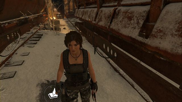 Between railway cars, right next to the fence - Survival Caches - Soviet Installation - Rise of the Tomb Raider - Game Guide and Walkthrough