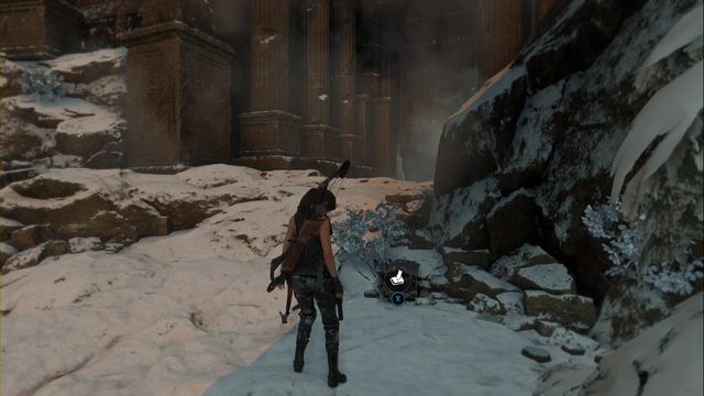 In front of the bulky entrance of the Voice of God tomb, by the rocks on the right - Survival Caches - Soviet Installation - Rise of the Tomb Raider - Game Guide and Walkthrough