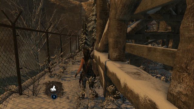 Right next to the fence, behind the watchtower - Chests and crypt treasures - Soviet Installation - Rise of the Tomb Raider - Game Guide and Walkthrough