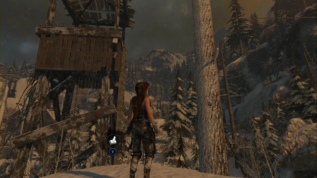 On the highest rock, next to the watchtower - Chests and crypt treasures - Soviet Installation - Rise of the Tomb Raider - Game Guide and Walkthrough