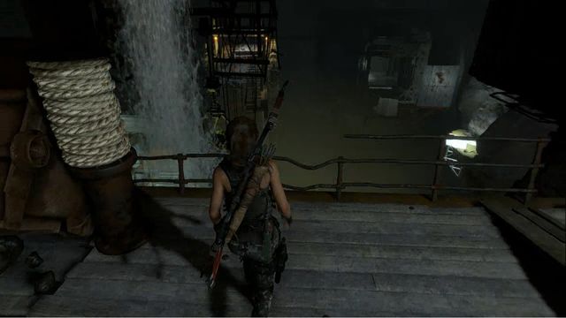 Finally, attach rope to the cart, in the spot shown in the above screenshot - Tomb 1 - Red Mines - Soviet Installation - Rise of the Tomb Raider - Game Guide and Walkthrough