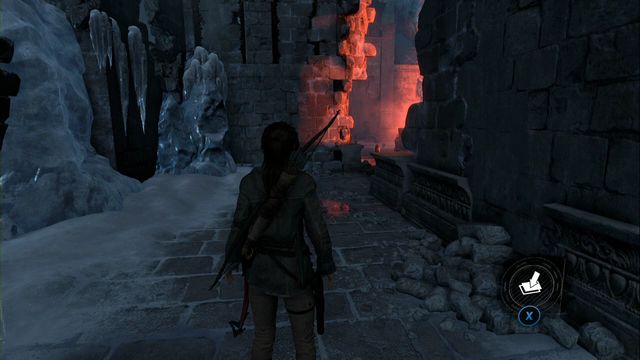 In the corridor, in front of the entrance to the big chamber - Relics, murals and chests - Abandoned Mine - Rise of the Tomb Raider - Game Guide and Walkthrough