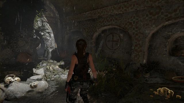 Squeeze between the rocks. - Tomb 2 - House of the Afflicted - Geothermal Valley - Rise of the Tomb Raider - Game Guide and Walkthrough