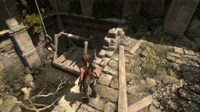 At the other side, you can find a Relic and Survival Cache under the stairs on the right (optionally, enter the water, into the basin on the right, where you can dive and swim into a separate location - here you find an Explorer Satchel and a Survival Cache) - Tomb 2 - House of the Afflicted - Geothermal Valley - Rise of the Tomb Raider - Game Guide and Walkthrough