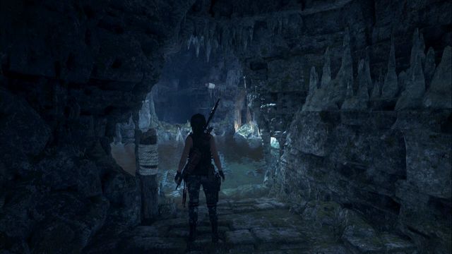 Attach the rope at the other side. - Tomb 4 - Catacombs of Sacred Waters - Geothermal Valley - Rise of the Tomb Raider - Game Guide and Walkthrough