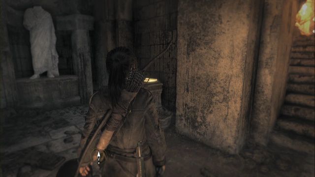 Right after you climb down the stairs, the recess to the right (after you destroy the pots with flammable liquid) - Documents - Flooded Archives - Rise of the Tomb Raider - Game Guide and Walkthrough