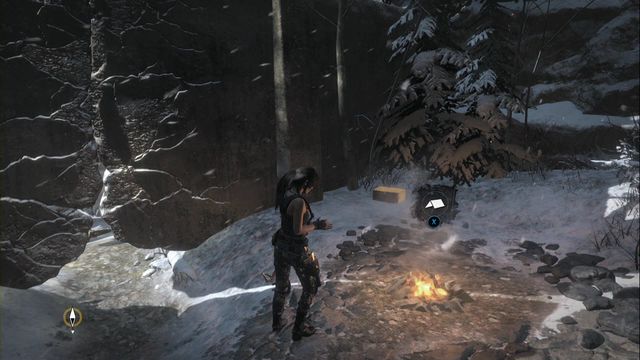 The box is by the campfire in Weather Station - Relics and murals - Research Base - Rise of the Tomb Raider - Game Guide and Walkthrough
