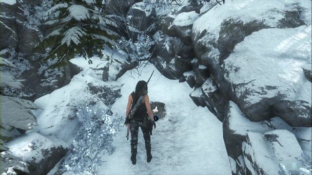By the lake with a small waterfall, go left where you need to take the path between rocks - Survival Caches - Research Base - Rise of the Tomb Raider - Game Guide and Walkthrough