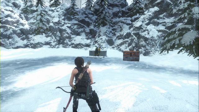 In the skating rink, where there are two semicircular, orange tents - Chests and challenges - Research Base - Rise of the Tomb Raider - Game Guide and Walkthrough